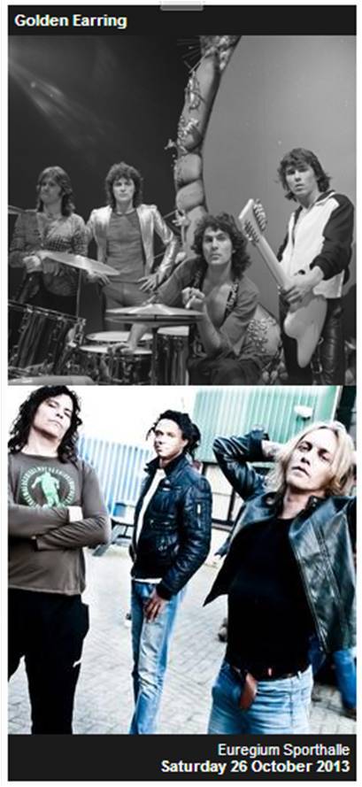 Golden Earring Nordhorn October 26, 2013 show announcement